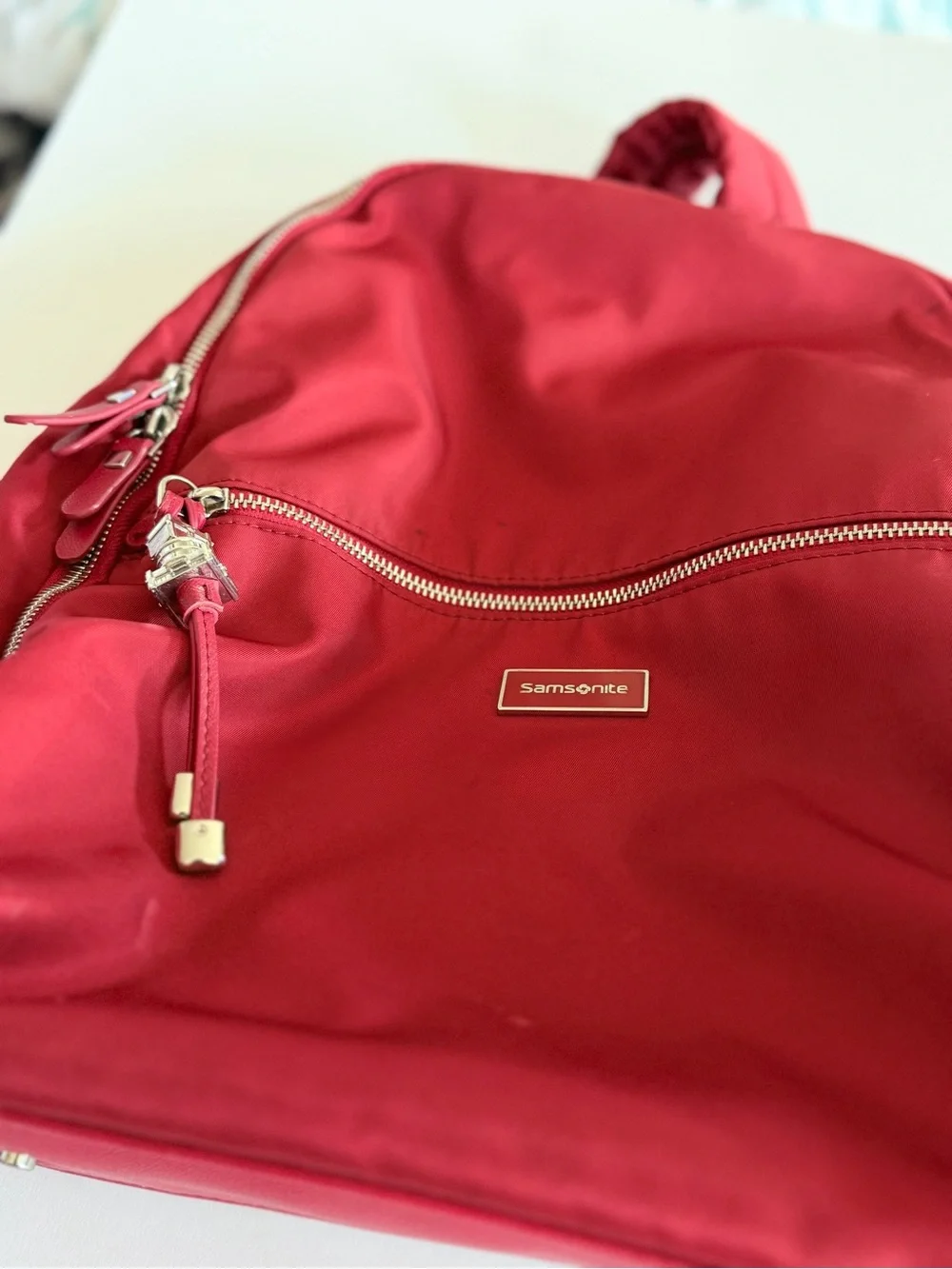 Samsonite Red Women's Compact Karissa Biz Backpack with Front Zip Pocket 14.1”